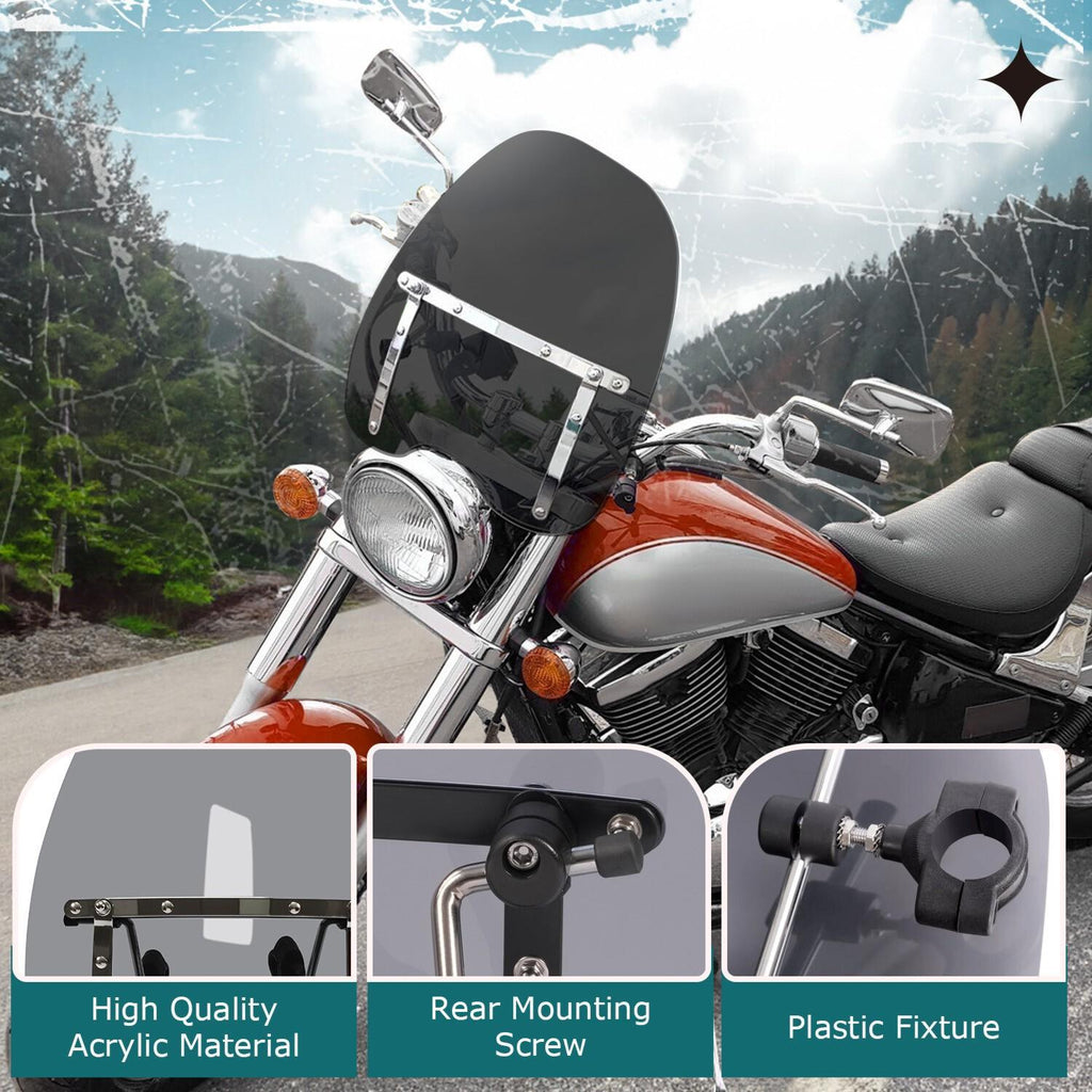 Tinted Windshield For Honda Magna Shadow 600 750 1100 Spirit Sabre VT C2 18"x16"