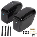 Black Hard Saddle Bags Trunk Luggage Motorcycle For Harley Softail Yamaha XV SR