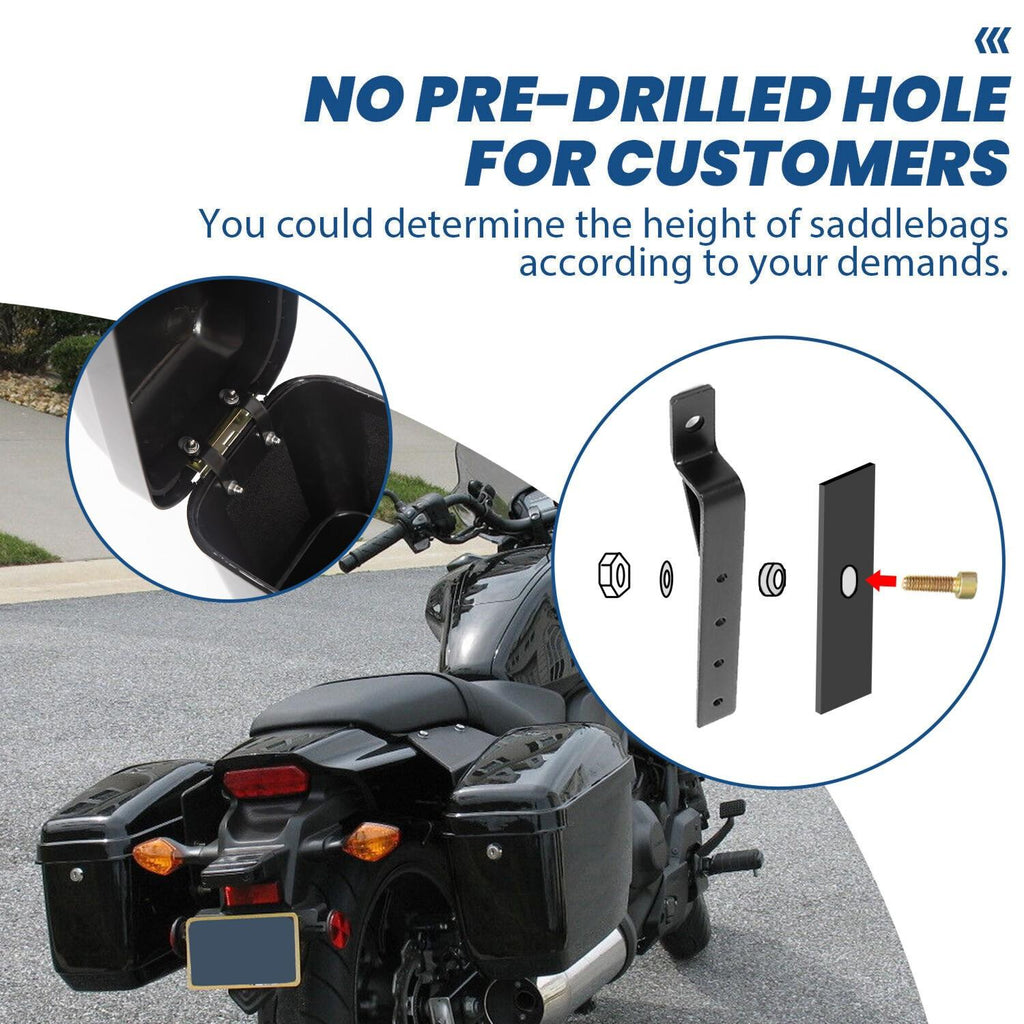 Black Hard Saddle Bags Trunk Luggage Motorcycle For Harley Softail Yamaha XV SR