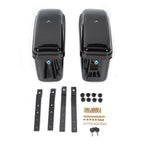 Black Hard Saddle Bags Trunk Luggage Motorcycle For Harley Softail Yamaha XV SR