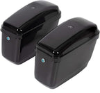 Black Hard Saddle Bags Trunk Luggage Motorcycle For Harley Softail Yamaha XV SR