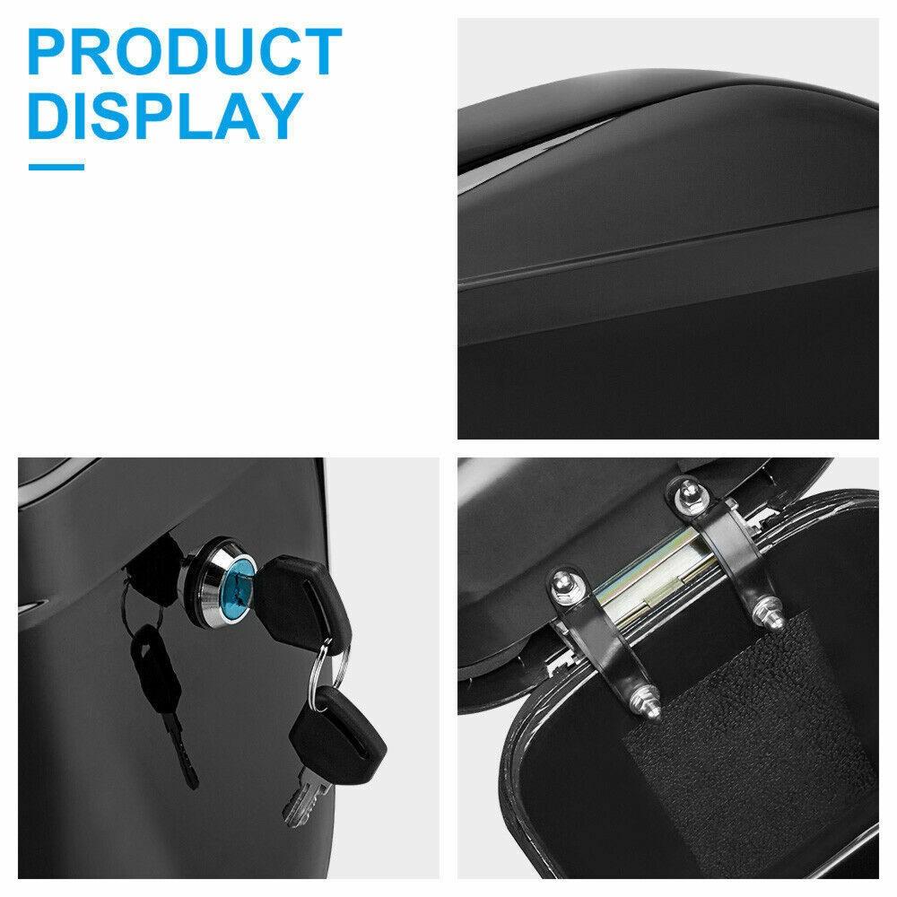 Black Hard Saddle Bags Trunk Luggage Motorcycle For Harley Softail Yamaha XV SR