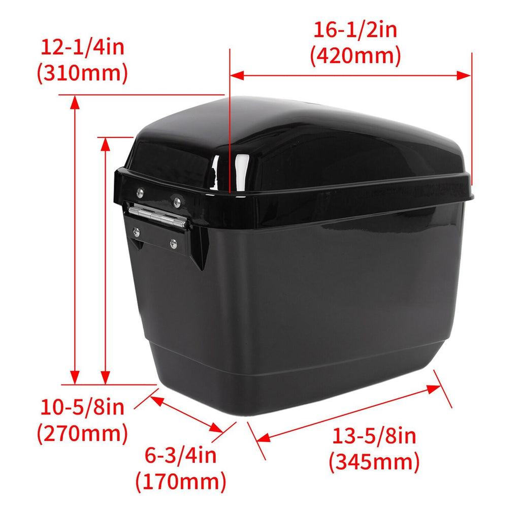 Black Hard Saddle Bags Trunk Luggage Motorcycle For Harley Softail Yamaha XV SR