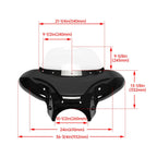 For Harley Kawasaki Honda Motorcycle Universal Front Fairing Batwing Windshield