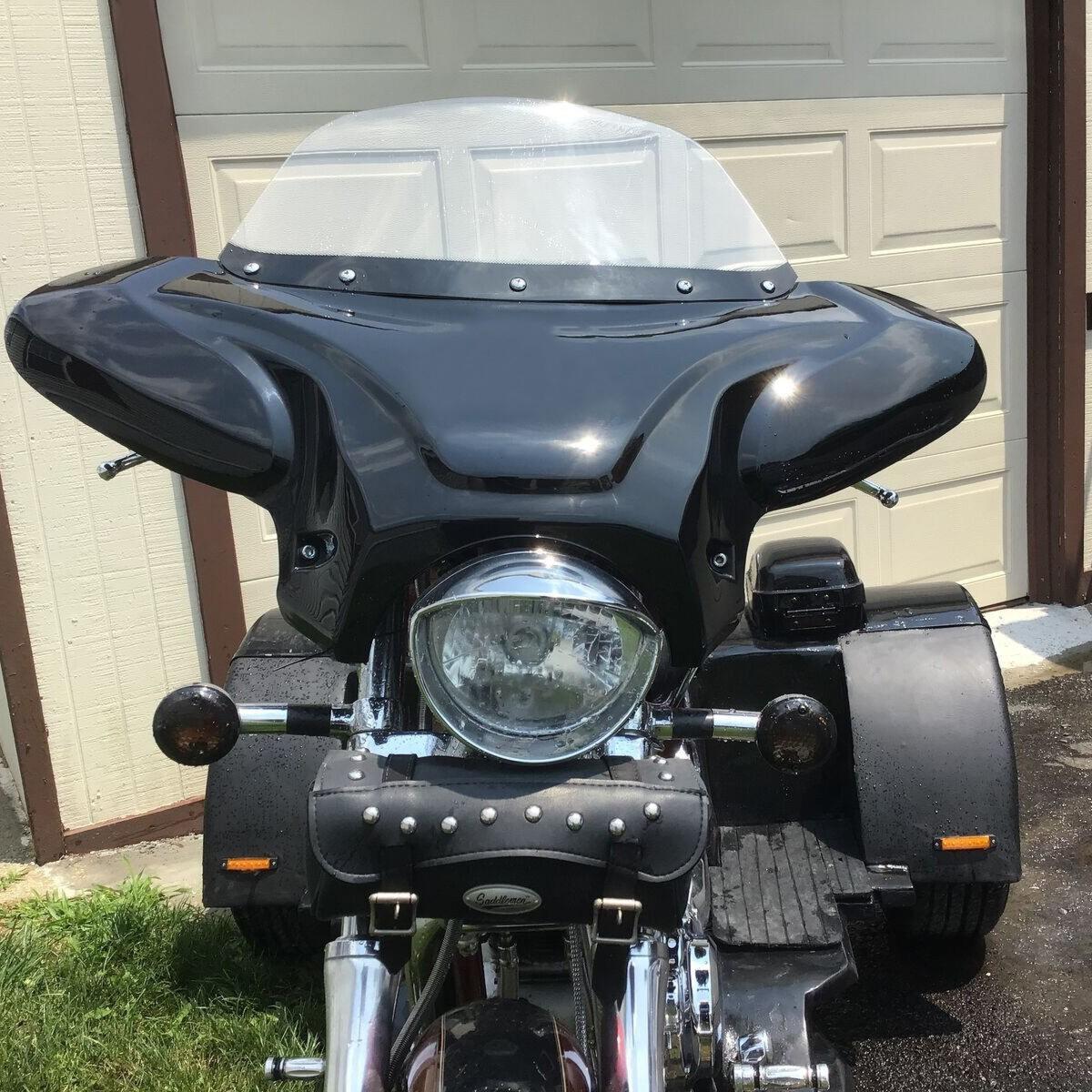 For Harley Kawasaki Honda Motorcycle Universal Front Fairing Batwing Windshield