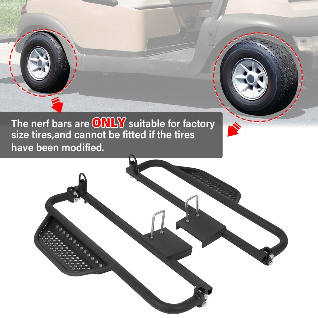 Pair Heavy Duty Steel Nerf Bars / Running Boards For Club Car DS 1982-UP