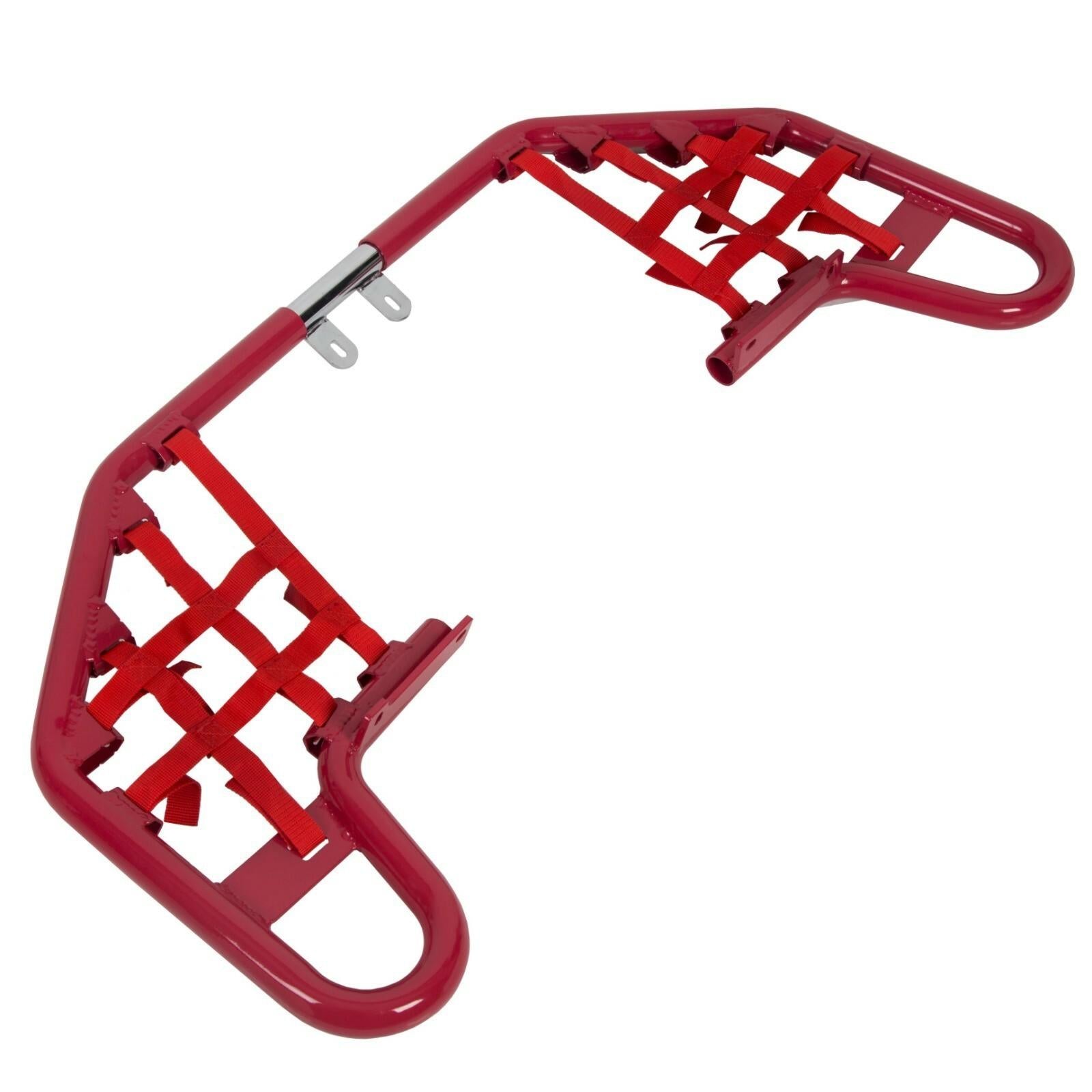 For YAMAHA  WARRIOR 350 YFM350X 1987-2004 Red Nerf Bars w/ Nets Aluminum