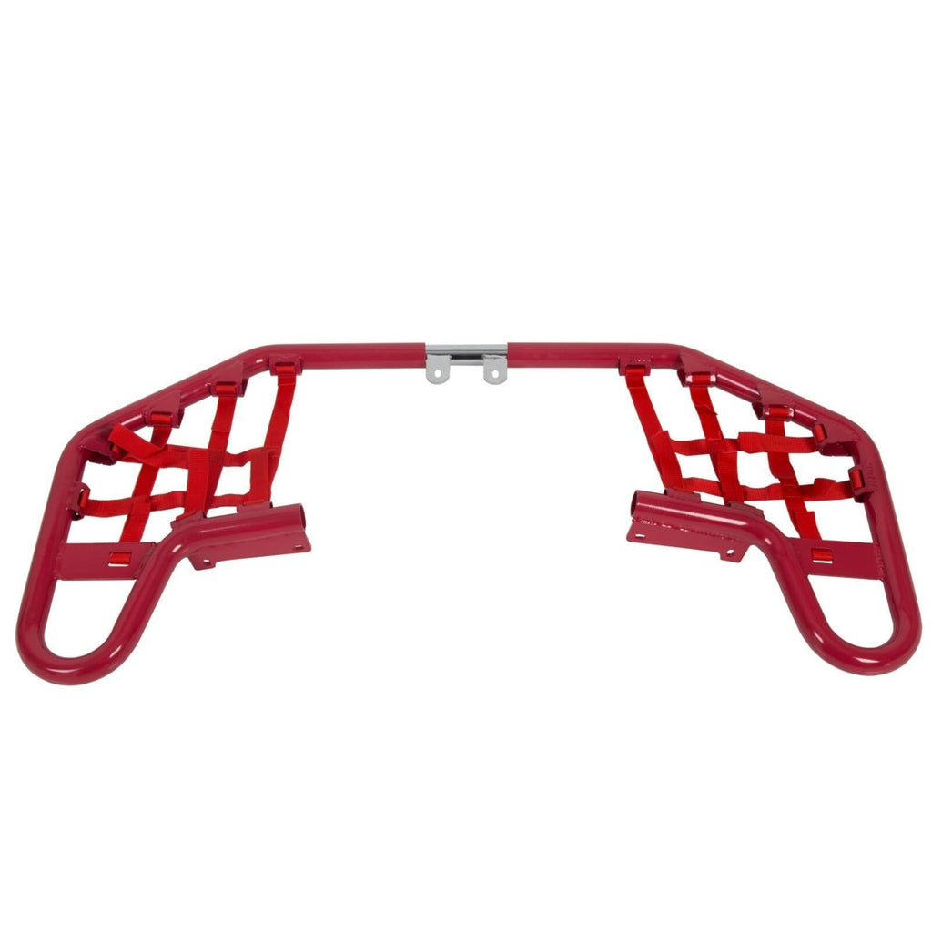 For YAMAHA  WARRIOR 350 YFM350X 1987-2004 Red Nerf Bars w/ Nets Aluminum