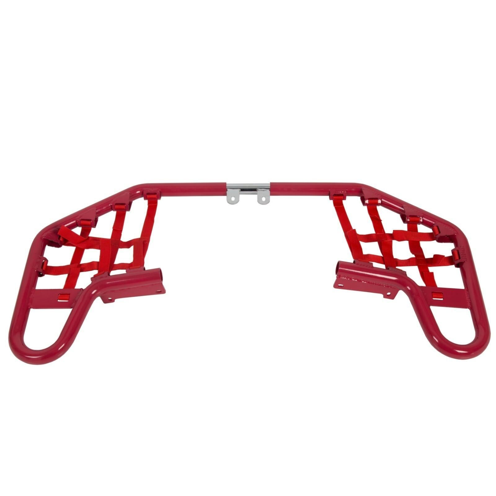 For YAMAHA  WARRIOR 350 YFM350X 1987-2004 Red Nerf Bars w/ Nets Aluminum