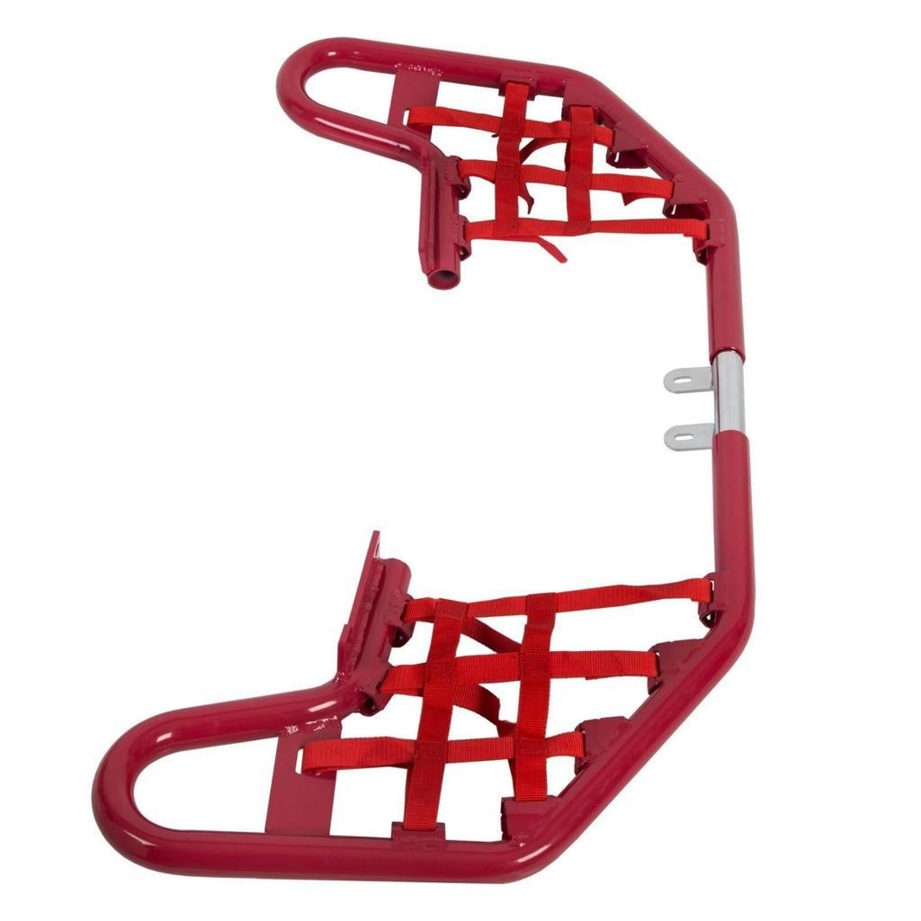 For YAMAHA  WARRIOR 350 YFM350X 1987-2004 Red Nerf Bars w/ Nets Aluminum