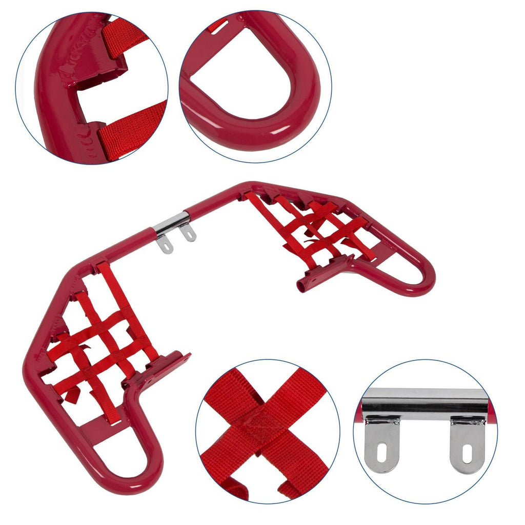 For YAMAHA  WARRIOR 350 YFM350X 1987-2004 Red Nerf Bars w/ Nets Aluminum