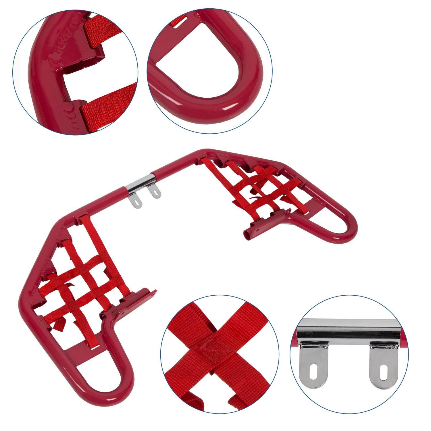 For YAMAHA  WARRIOR 350 YFM350X 1987-2004 Red Nerf Bars w/ Nets Aluminum