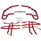 For YAMAHA  WARRIOR 350 YFM350X 1987-2004 Red Nerf Bars w/ Nets Aluminum