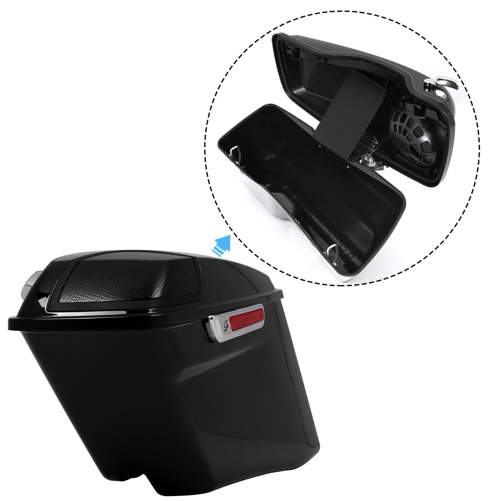 4" Stretched Hard SaddleBags 5x7 Speaker Lids For Harley Street Road Glide 2014+