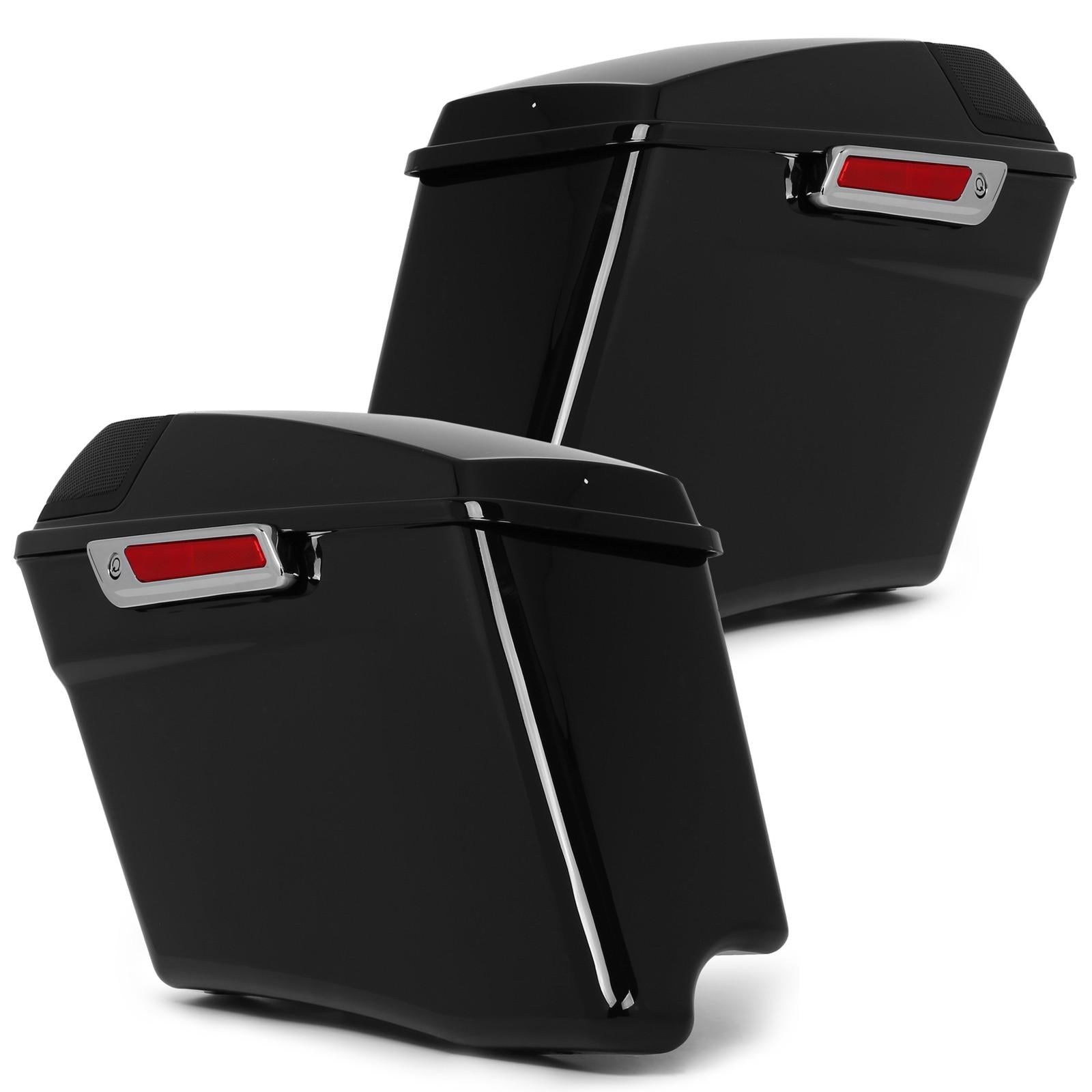 4" Stretched Hard SaddleBags 5x7 Speaker Lids For Harley Street Road Glide 2014+