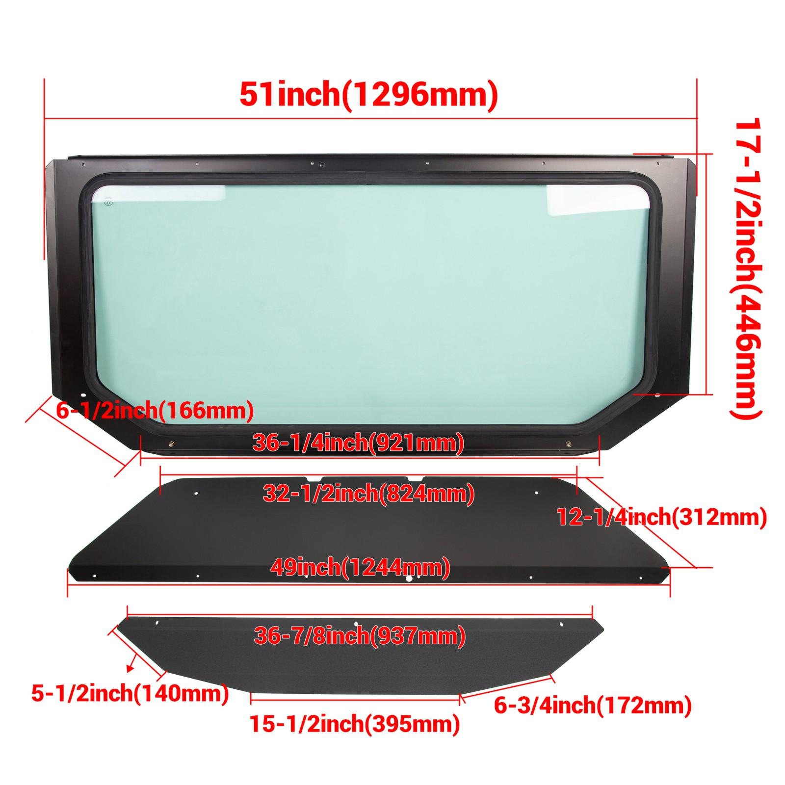 Full Glass Windshield Black W/O wiper For 2017-up Can Am Maverick X3