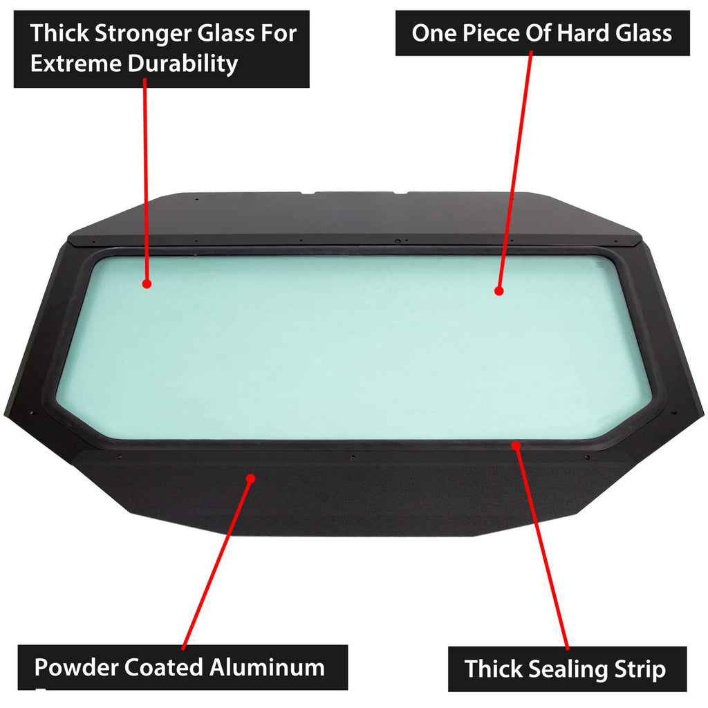Full Glass Windshield Black W/O wiper For 2017-up Can Am Maverick X3
