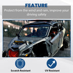 Full Glass Windshield Black W/O wiper For 2017-up Can Am Maverick X3