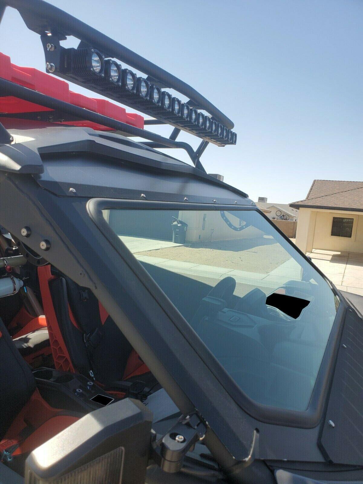 Full Glass Windshield Black W/O wiper For 2017-up Can Am Maverick X3