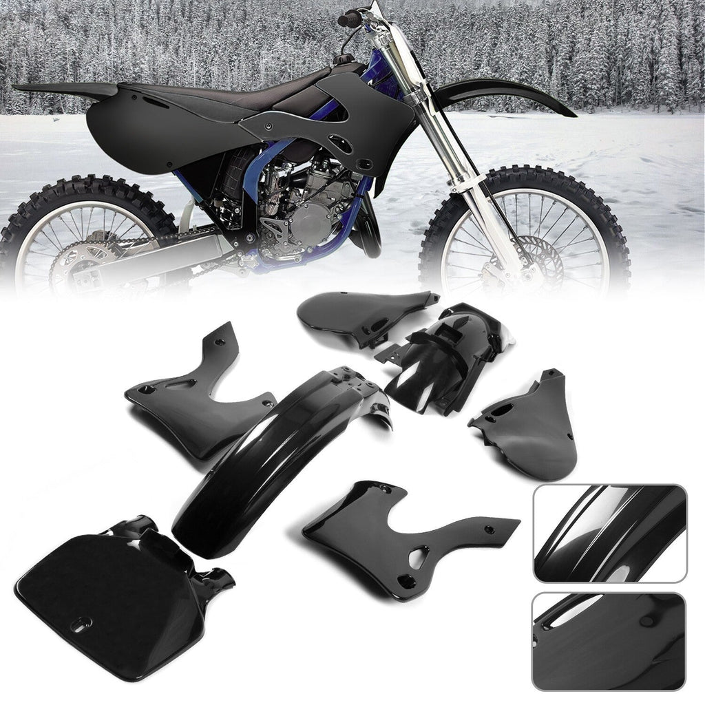 Black Restyle Plastic Kit Fairing Bodywork For KAWASAKI KX125 KX250 1999-2002