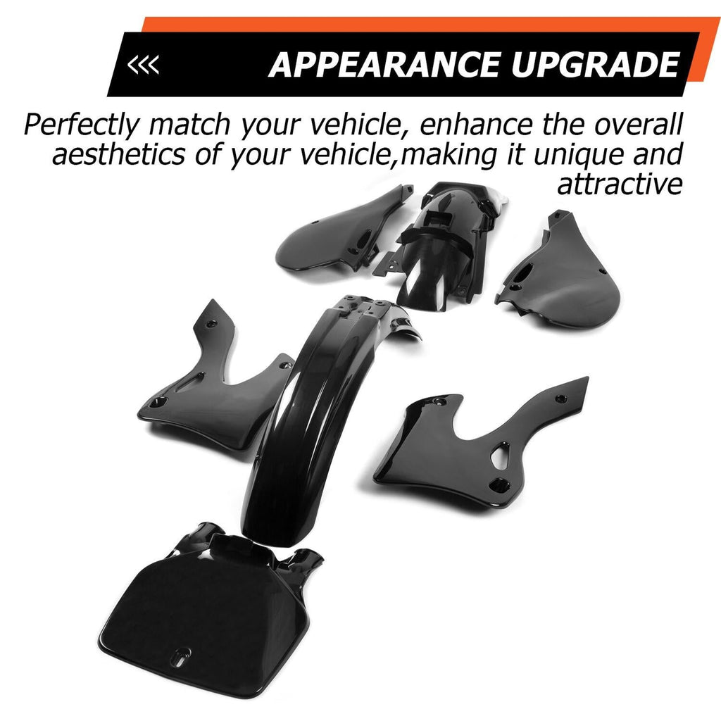 Black Restyle Plastic Kit Fairing Bodywork For KAWASAKI KX125 KX250 1999-2002