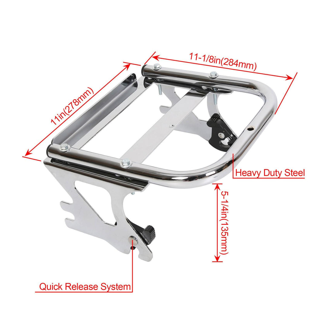 Quick Detach 2 up Luggage Trunk Rack + Docking Kits For Harley 97-08 Touring
