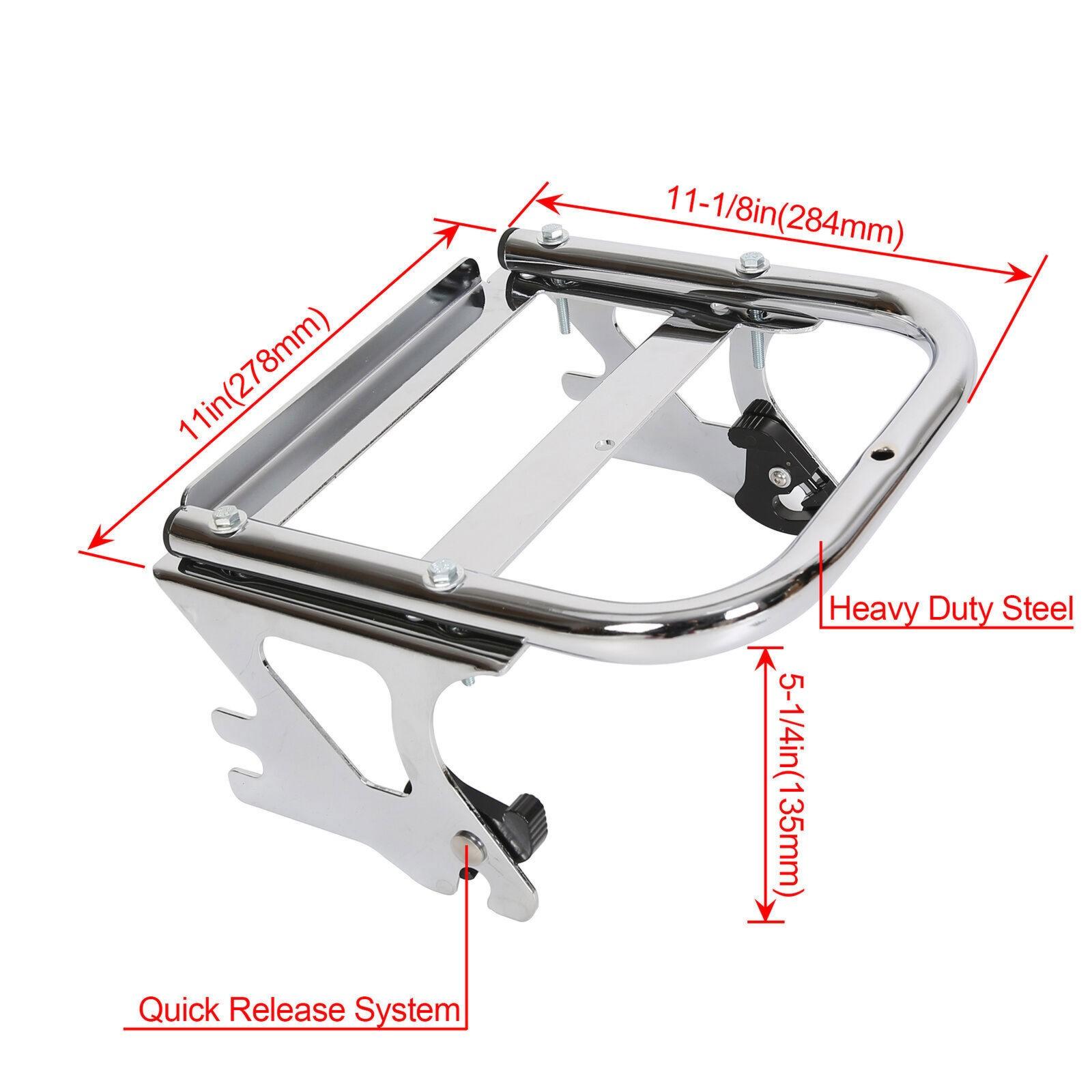 Quick Detach 2 up Luggage Trunk Rack + Docking Kits For Harley 97-08 Touring