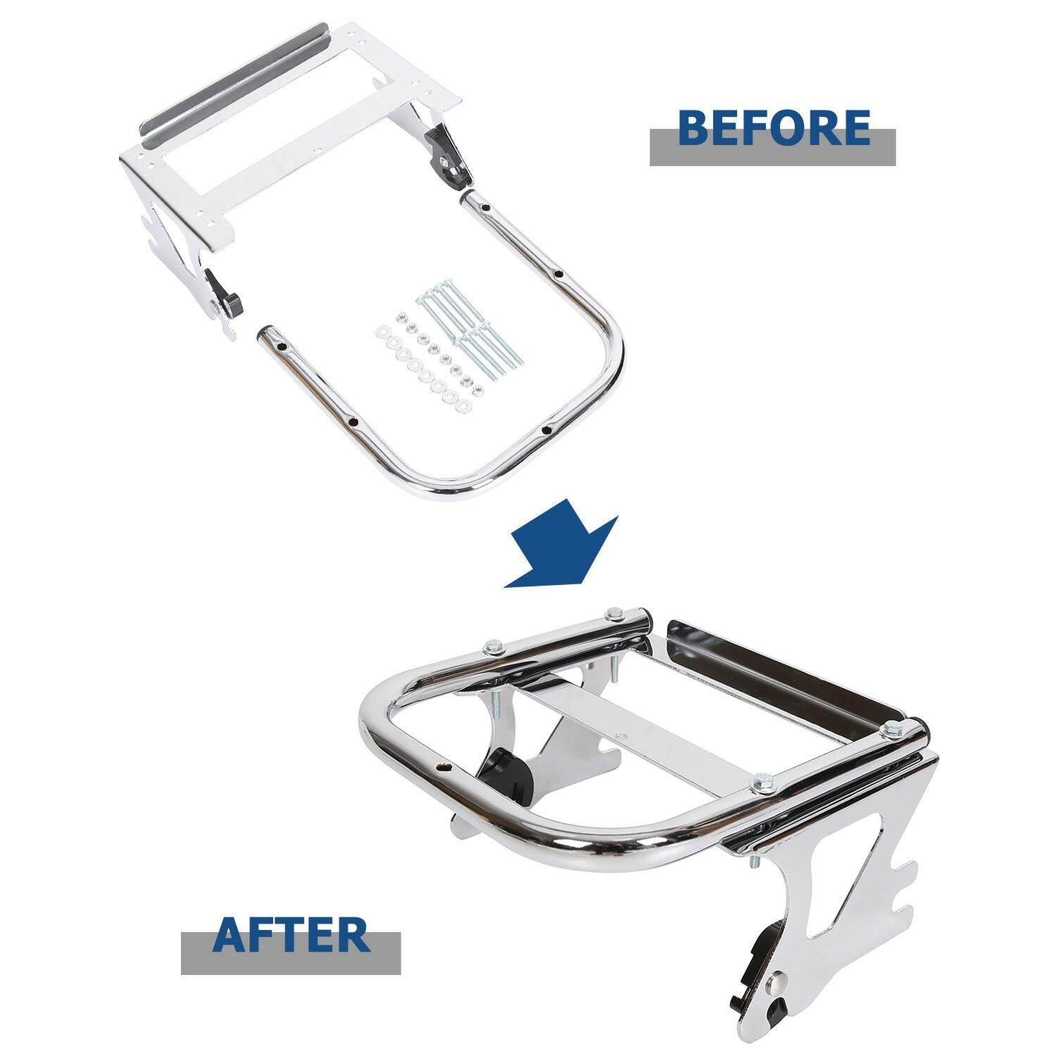Quick Detach 2 up Luggage Trunk Rack + Docking Kits For Harley 97-08 Touring