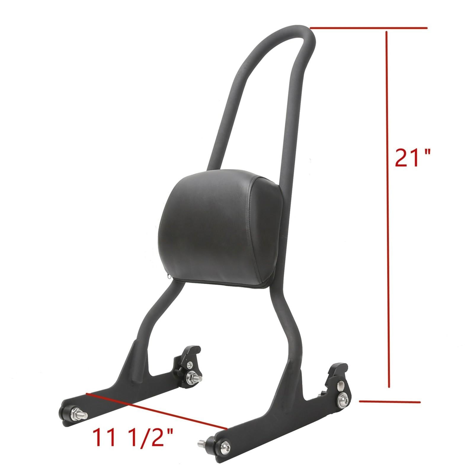Detachable Tall Sissy Bar Upright Backrest Pad For Harley Softail 06-17 Fat Boy