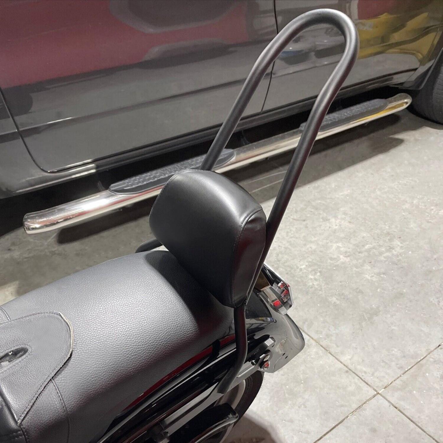 Detachable Tall Sissy Bar Upright Backrest Pad For Harley Softail 06-17 Fat Boy