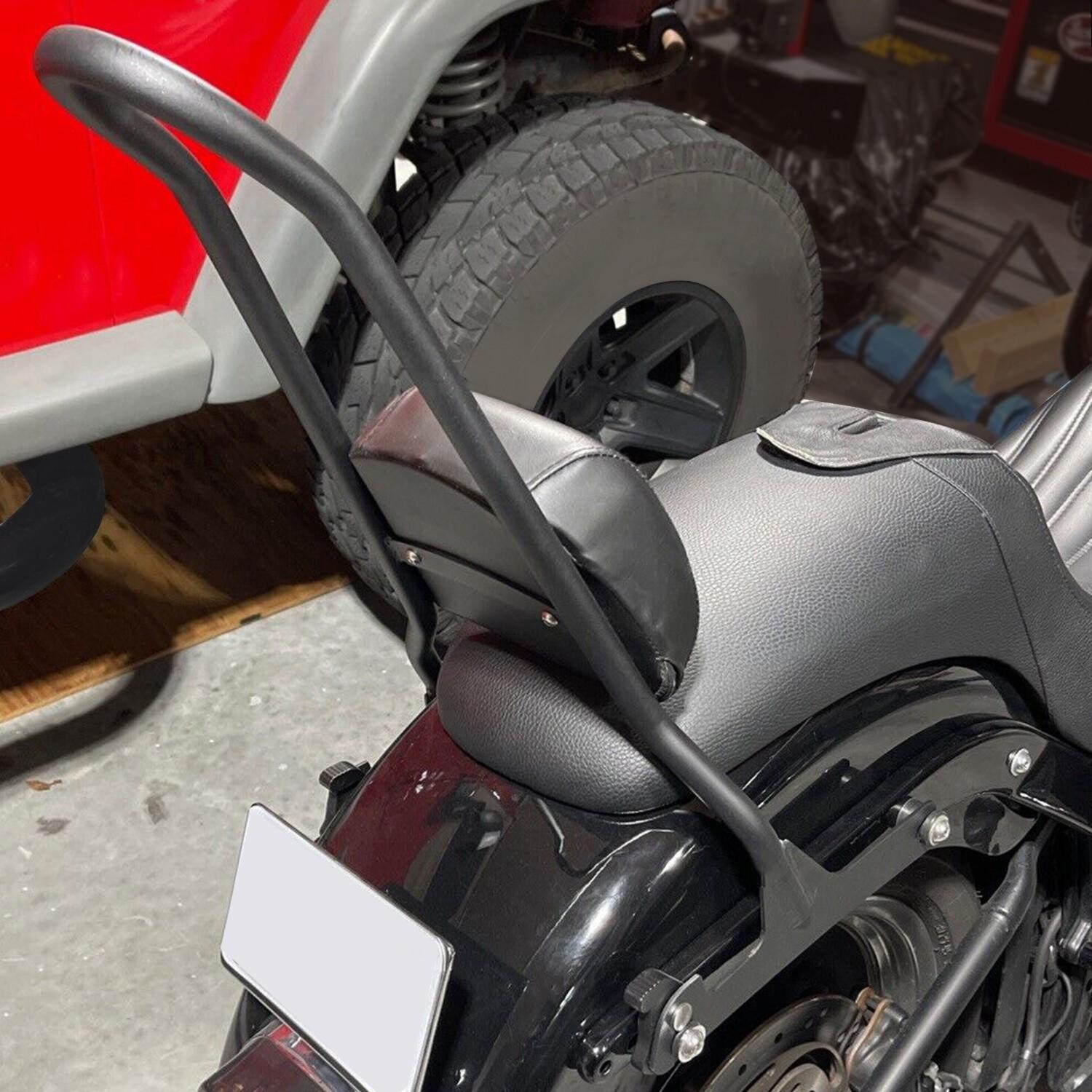 Detachable Tall Sissy Bar Upright Backrest Pad For Harley Softail 06-17 Fat Boy