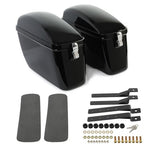 Vivid Black Large Hard Saddle Bag Trunk For Harley Dyna Honda Yamaha Accessories