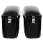 Vivid Black Large Hard Saddle Bag Trunk For Harley Dyna Honda Yamaha Accessories