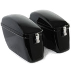 Vivid Black Large Hard Saddle Bag Trunk For Harley Dyna Honda Yamaha Accessories