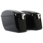 Vivid Black Large Hard Saddle Bag Trunk For Harley Dyna Honda Yamaha Accessories