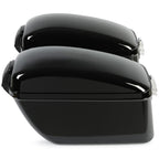 Vivid Black Large Hard Saddle Bag Trunk For Harley Dyna Honda Yamaha Accessories