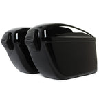 Vivid Black Large Hard Saddle Bag Trunk For Harley Dyna Honda Yamaha Accessories