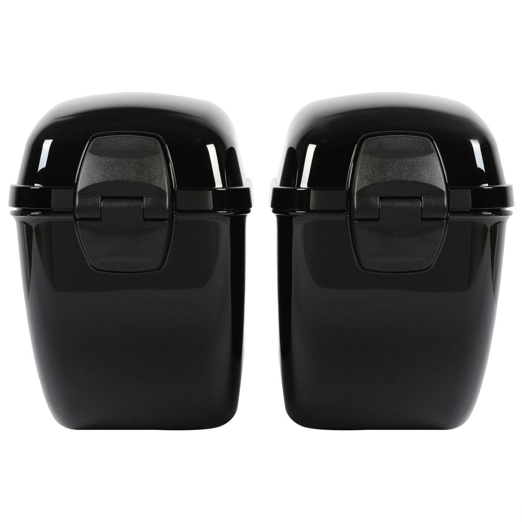 Vivid Black Large Hard Saddle Bag Trunk For Harley Dyna Honda Yamaha Accessories