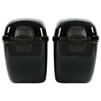 Vivid Black Large Hard Saddle Bag Trunk For Harley Dyna Honda Yamaha Accessories