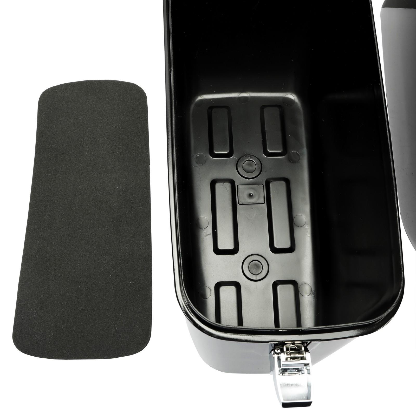 Vivid Black Large Hard Saddle Bag Trunk For Harley Dyna Honda Yamaha Accessories