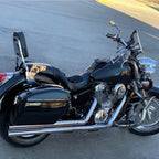Vivid Black Large Hard Saddle Bag Trunk For Harley Dyna Honda Yamaha Accessories