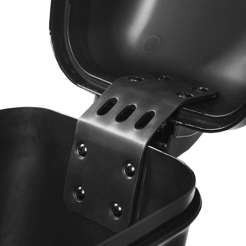 Vivid Black Large Hard Saddle Bag Trunk For Harley Dyna Honda Yamaha Accessories