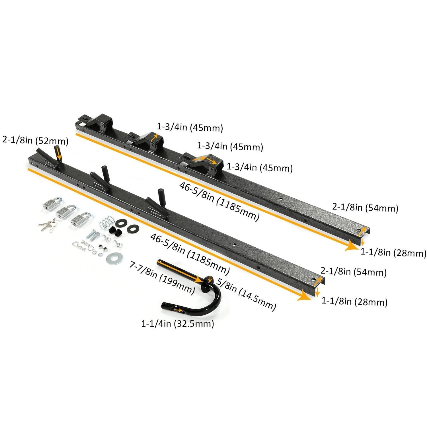 3-Place Weeder Trimmer Rack Holder for Enclosed Landscape Trailer Lockable