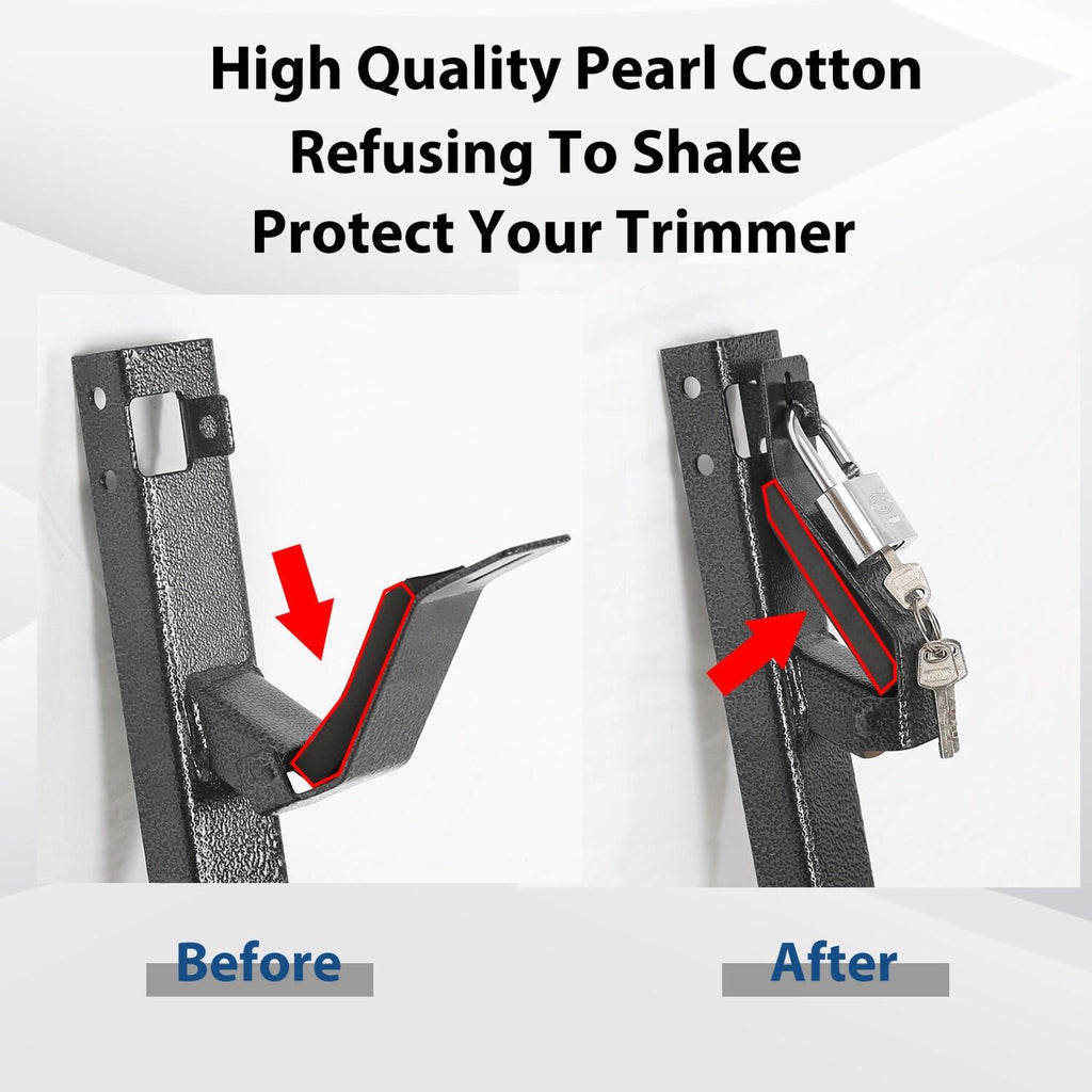 3-Place Weeder Trimmer Rack Holder for Enclosed Landscape Trailer Lockable