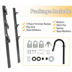 3-Place Weeder Trimmer Rack Holder for Enclosed Landscape Trailer Lockable
