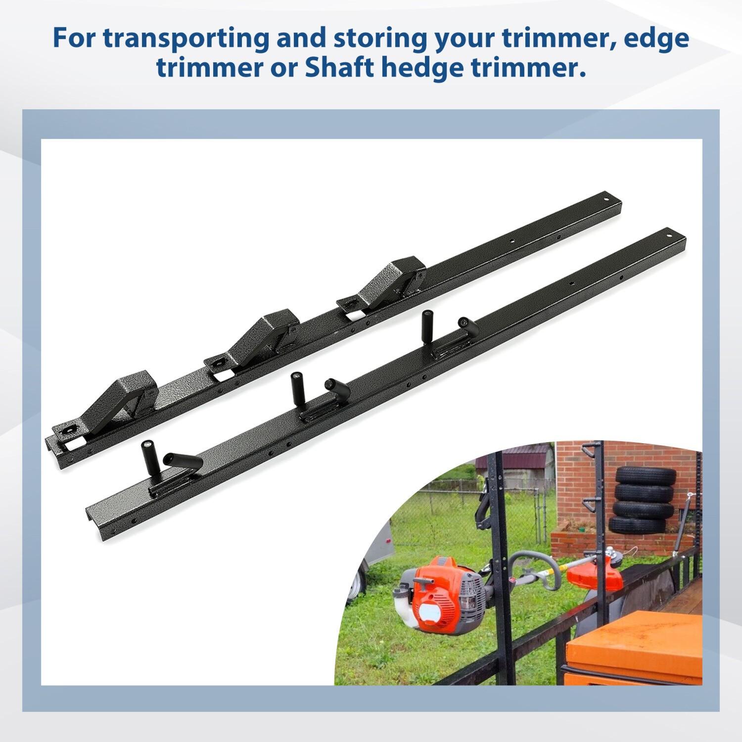 3-Place Weeder Trimmer Rack Holder for Enclosed Landscape Trailer Lockable