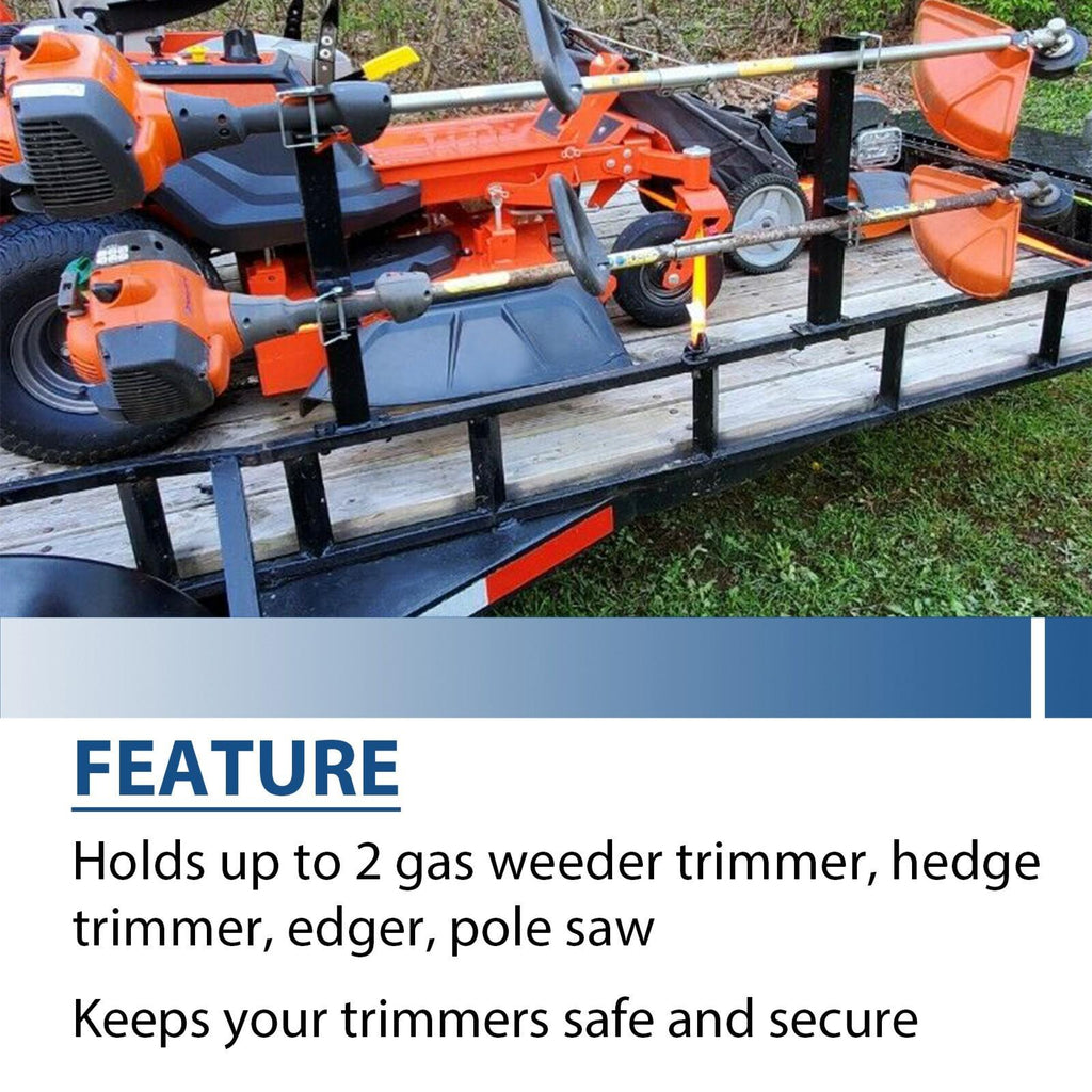 2 Place Weed Trimmer Rack Trim line Holder For Landscape Trailer Racks 4 Handles
