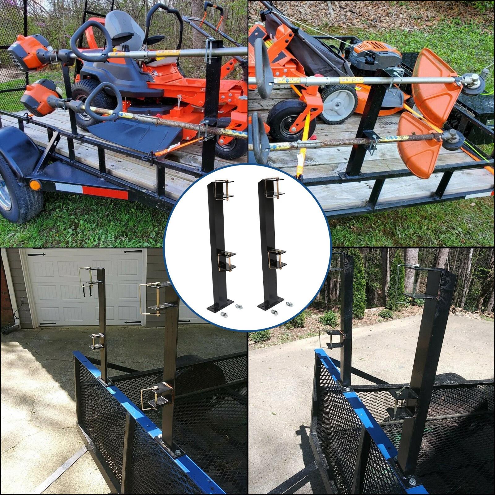 2 Place Weed Trimmer Rack Trim line Holder For Landscape Trailer Racks 4 Handles