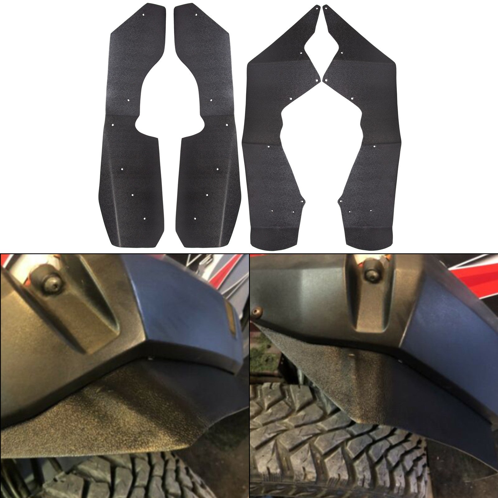 (4) Fender Flares Extensions For 2009-2014 Polaris RZR S 800 Textured