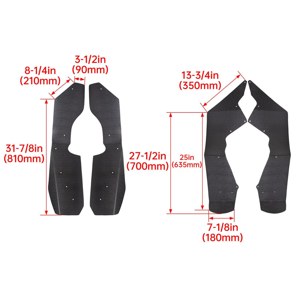(4) Fender Flares Extensions For 2009-2014 Polaris RZR S 800 Textured